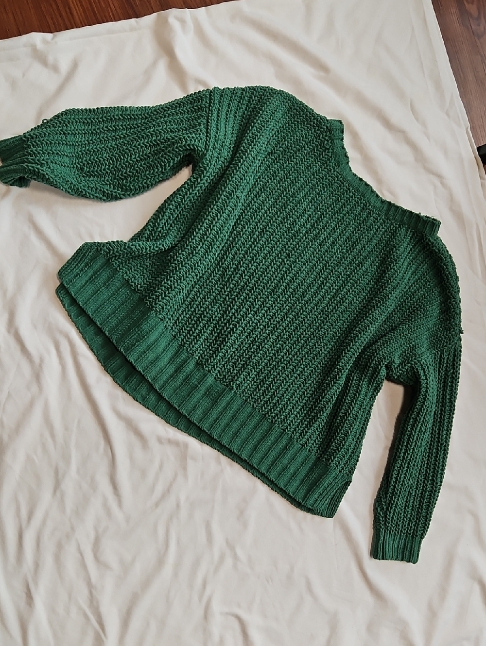 American Eagele Green Chunky Knit Sweater XS Relaxed & Oversized Fit - Picture 4 of 7